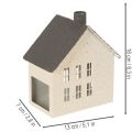 Metal House Lantern Windlight Decoration 16cm Beige and Grey | Floristik24.co.uk