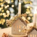 Metal House Lantern Windlight Decoration 16cm Beige and Grey | Floristik24.co.uk