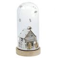 Floristik24 House lit with bell jar 27,5cm