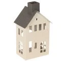 Floristik24 Metal House Ornament with Chimney and Windows 24cm Beige and Grey