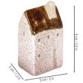 Decorative ceramic miniature houses set, table decoration, 9cm, 3 pieces | Floristik24.co.uk
