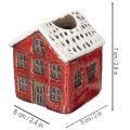Ceramic candle holder, decorative house with snow for table decoration, 7cm, 2 pieces | Floristik24.co.uk