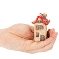 Ceramic House Decoration Set Small Houses with Red Roof 8cm 2pcs | Floristik24.co.uk