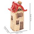 Ceramic House Decoration Set Small Houses with Red Roof 8cm 2pcs | Floristik24.co.uk