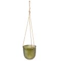 Floristik24 Hanging pot glass decorative glass pot retro green brown 14.5cm 2pcs
