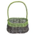Floristik24 Handle basket oval 23cm x 12cm H16cm green-brown
