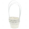 Floristik24 Litter basket with handle white 34cm 3pcs