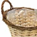 Floristik24 Planter Easter basket with handles round cream, brown Ø15 / 18cm, set of 2