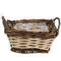 Floristik24 Planter, decorative basket, square, natural colors 21 × 16/16 × 13cm, set of 2