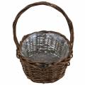 Floristik24 Handle basket oval wood natural 27 × 20cm H27cm
