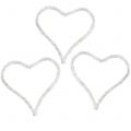 Floristik24 Bast heart to hang white 10cm 12pcs