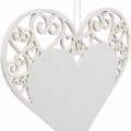 Floristik24 Heart decoration to hang, wedding decoration, heart pendant made of wood, heart decoration, Valentine&#39;s Day 12pcs