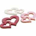 Floristik24 Wooden hearts, giveaways for table decorations, Valentine&#39;s Day, wedding decorations, double heart 72pcs