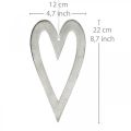 Floristik24 Decorative heart for hanging silver aluminum wedding decoration 22 × 12cm