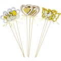 Floristik24 Decorative plug butterfly flower and heart, spring decoration, flower plug, Valentine&#39;s Day 9pcs