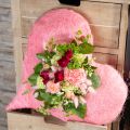 Floristik24 Heart decoration with sisal fibers light pink sisal heart 40x40cm