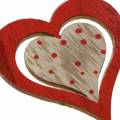 Floristik24 Heart red, white, natural assorted wood 4,5x4,5cm 24pcs