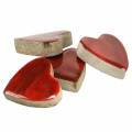 Floristik24 Mango Wood Hearts Glazed Natural, Red 4.3cm × 4.6cm 16pcs
