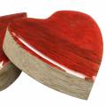Floristik24 Mango Wood Hearts Glazed Natural, Red 4.3cm × 4.6cm 16pcs