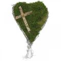 Floristik24 Grave decoration heart vines moss for grave arrangements 30×20cm