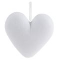 Floristik24 Heart flocks to hanging 15cm white 4pcs