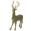 Floristik24 Standing Decorative Flocked Reindeer with Golden Antlers 31cm