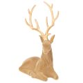 Flocked Lying Stag Decoration