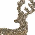 Floristik24 Deco plug deer glitter gold sorted 8/10cm 18pcs