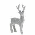 Floristik24 Deco figurine deer silver glitter 9cm x 16cm