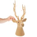 Deko Deer Head Sculpture with Large Gold Antlers 52cm | Floristik24.co.uk