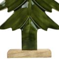 Wooden decorative Christmas tree green gloss effect 23.5×5×60cm
