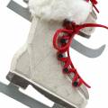 Floristik24 Wooden ice skate white for hanging 8cm 3pcs