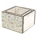 Floristik24 Boxes for planting, wooden decoration, decorative box with bees, spring decoration, shabby chic L15/12cm H10cm set of 2