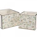 Floristik24 Boxes for planting, wooden decoration, decorative box with bees, spring decoration, shabby chic L15/12cm H10cm set of 2