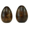 Floristik24 Wooden eggs brown mango wood Easter eggs made of wood H9.5–10cm 2pcs