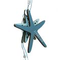 Floristik24 Wooden hanger starfish blue 36cm 4pcs
