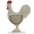 Floristik24 Wooden cock with basket, Easter decoration, wooden figure for planting, spring decoration, decorative chicken