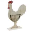 Floristik24 Wooden cock with basket, Easter decoration, wooden figure for planting, spring decoration, decorative chicken