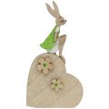 Floristik24 Wooden rabbit on heart 16,5cm 4pcs