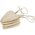 Floristik24 Wooden hearts to hang natural 10cm 4pcs