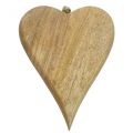 Floristik24 Wooden heart deco hanger heart wood decoration for hanging nature 26cm