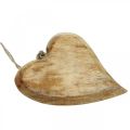 Floristik24 Wooden heart, hanging heart, mango wood heart 16×20cm