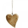 Floristik24 Wooden heart, hanging heart, mango wood heart 16×20cm