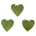 Floristik24 Wooden hearts decorative hearts wood light green glossy effect 4.5cm 8pcs