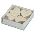 Floristik24 Wooden hearts decorative hearts white gold gloss crackle 4.5cm 8pcs