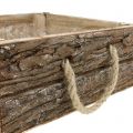 Floristik24 Natural wooden box with rope handles 25x25cm H9cm