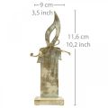 Floristik24 Wooden candle, table decoration Shabby Chic, wood decoration with glitter effect H29.5cm