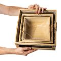 Set of 3 Wooden Crates with Chalkboard and Inserts – 30cm | Floristik24.co.uk
