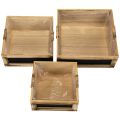 Set of 3 Wooden Crates with Chalkboard and Inserts – 30cm | Floristik24.co.uk