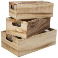 Set of 3 Wooden Crates with